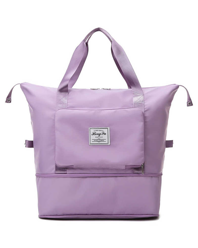 

Letter Label Large Capacity Folding Travel Bag, Purple