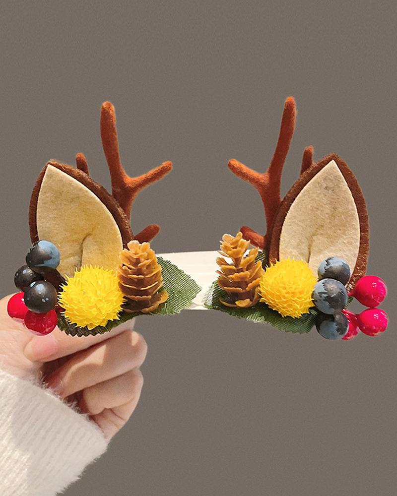 

1Pair Christmas Hair Clips Antlers Hairpins Hair Accessories Headpiece Party Ornament Xmas Gift, Style2