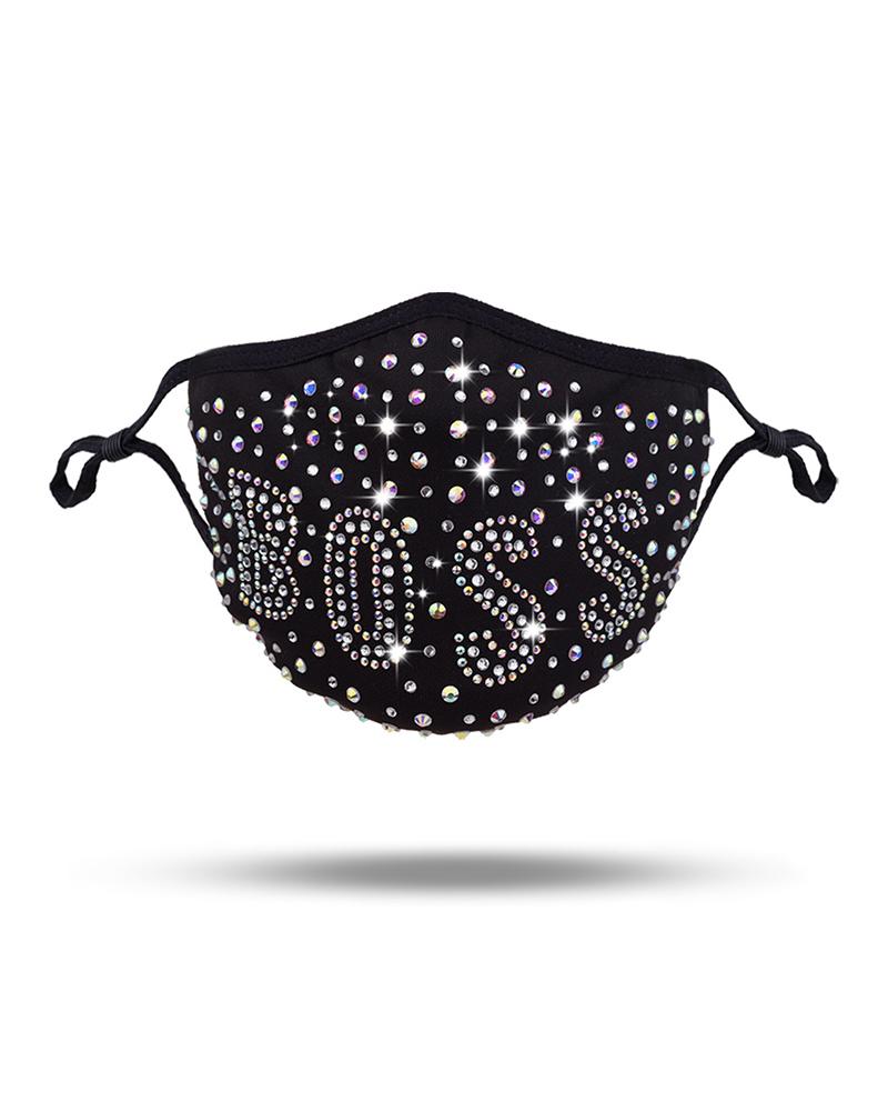 

Letter Pattern Studded Breathable Face Mask, Style2