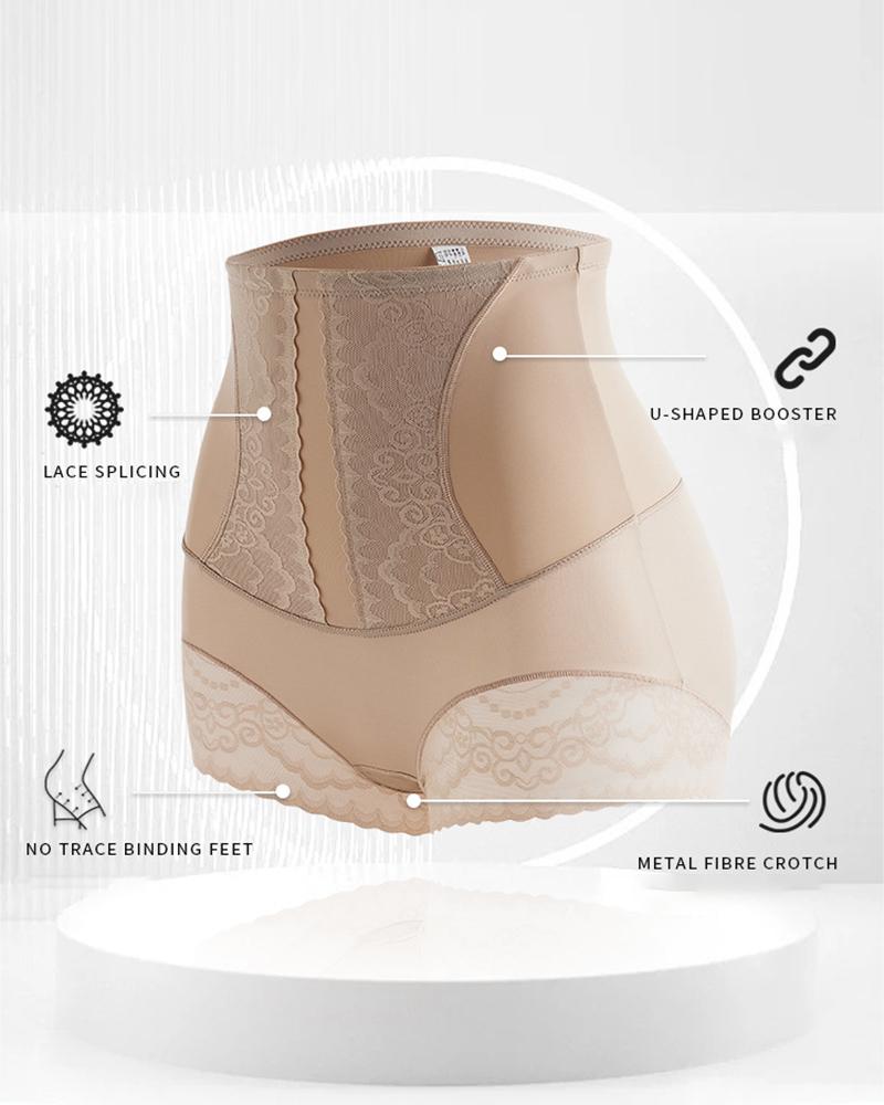 

Lace Patch High Waist Butt Lifting Shapewear, Nude