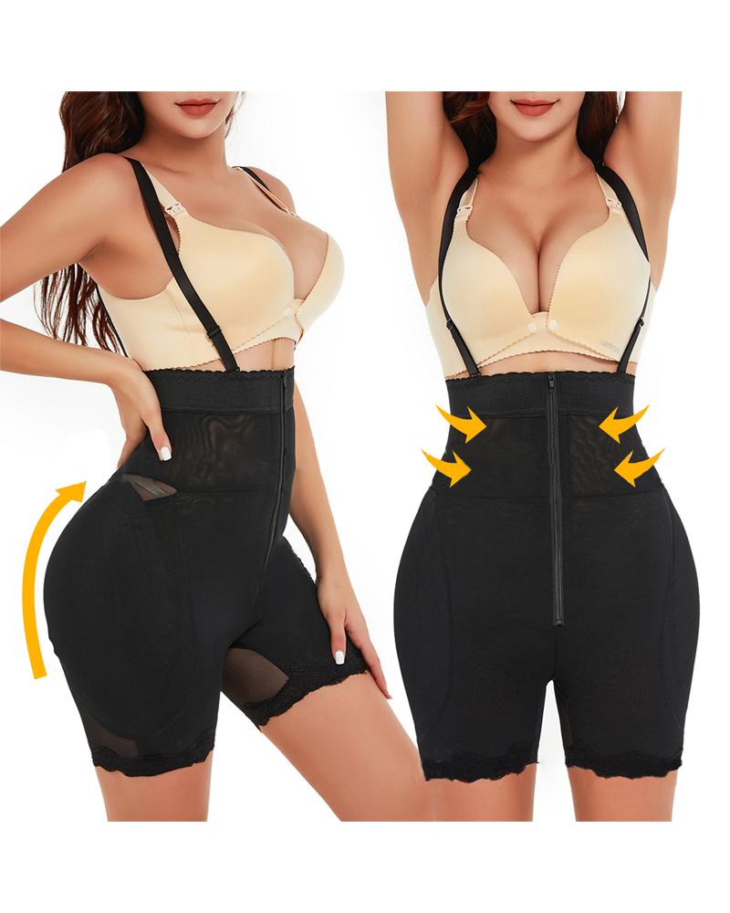 

High Waist Butt Lifting Shapewear Tummy Control Panty Thigh Slimmer Full Body Shaper, Black