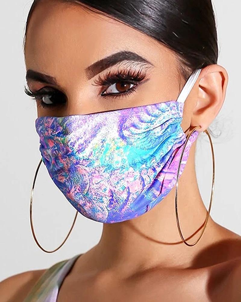 

Graphic Print Breathable Mouth Mask Washable And Reusable, Blue