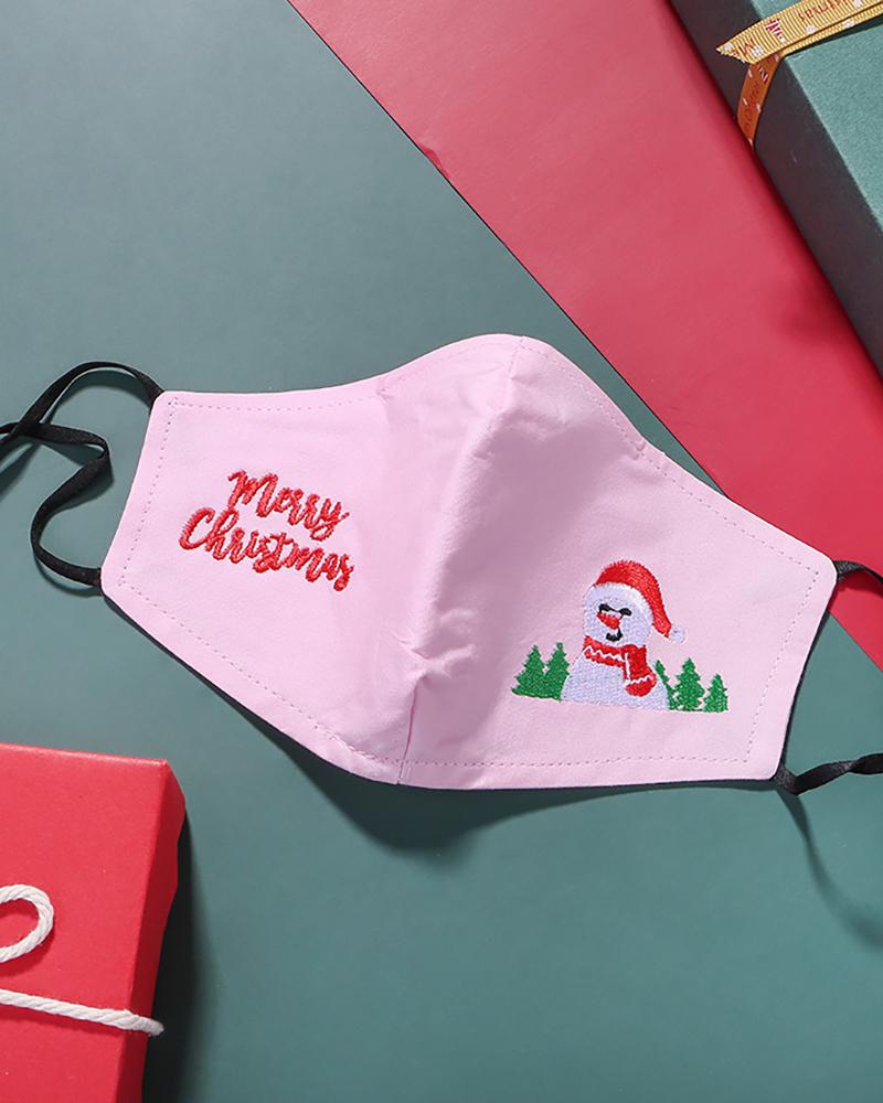 

Christmas Pattern Embroidery Face Mask With Filter For Kids, Style12