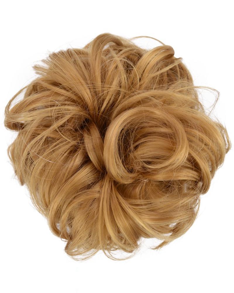 

Curly Synthetic Messy Chignon With Rubber Band Black Brown Donut Hair Bun High Temperature Fiber Hairpieces, Style6