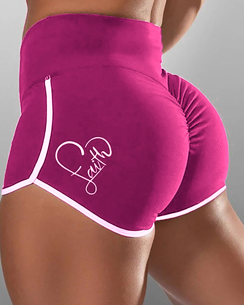 

High Waisted Butt Lifting Scrunch Booty Yoga Shorts, Purple