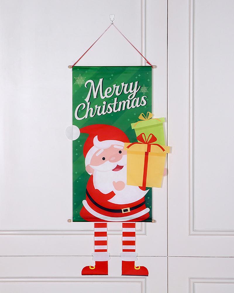 

1pc Christmas Wall Hanging Flag Door Banner Porch Sign Hanging Banner Flag Home Wall Indoor Outdoor Christmas Party Decoration, Style2