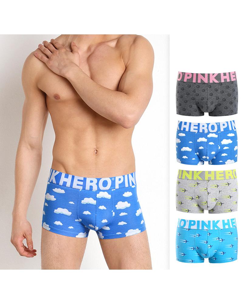 

Cartoon Patterns Print Skinny Briefs Underwear, Sky blue