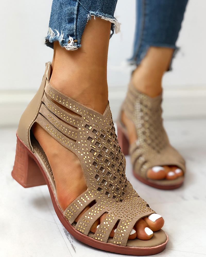 told you chunky studded buckle sandals