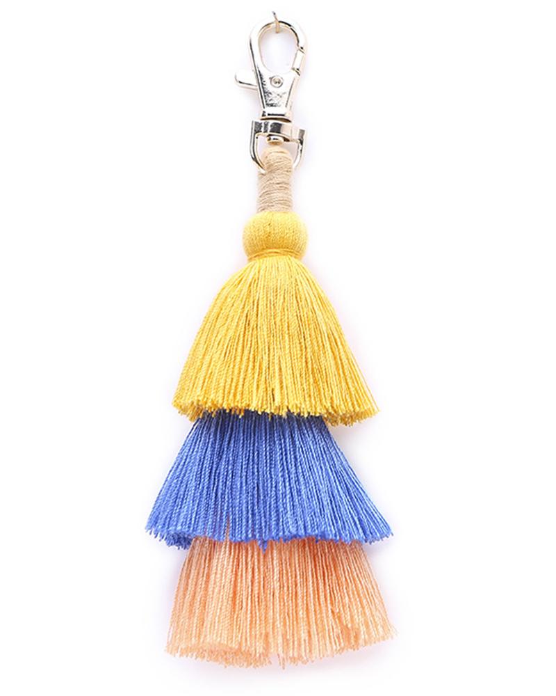 

Tassel Tree Shaped Bag Accessories King Ring, Yellow