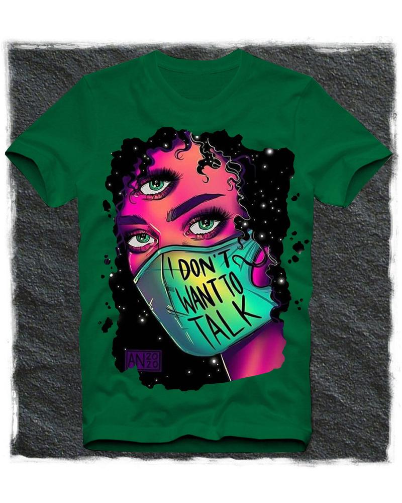 

Figure Print Short Sleeve Loose T-shirts, Green