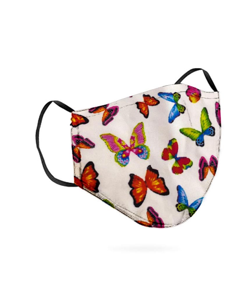 

Butterfly Print Breathable Mouth M .a. s. k Washable And Reusable, White