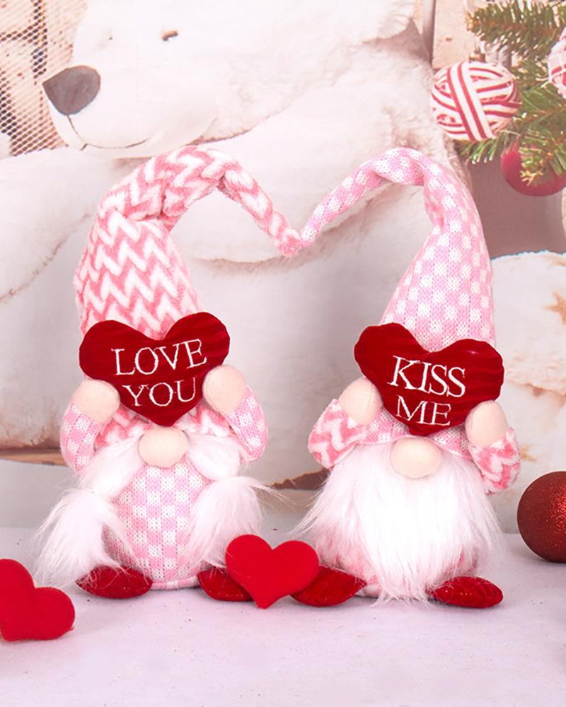 

Valentine's Day Heart Decor Faceless Dwarf Doll Plush Toys, Style1