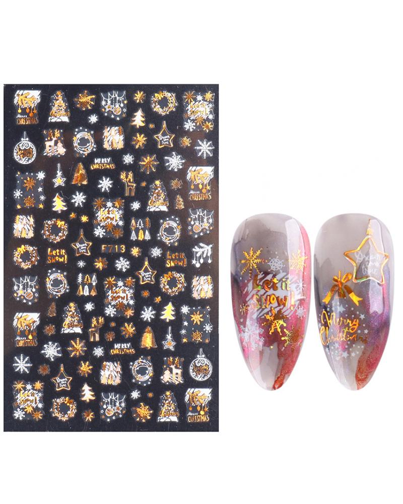 

1sheet Christmas Snowflake Deer Pattern Nail Art Sticker, Style1