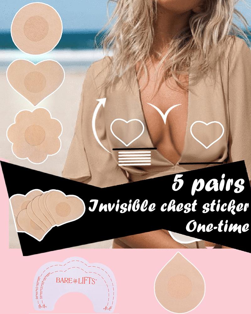 

5 Pairs Invisible Adhesive Breast Stickers Chest Lifting Bra Nipple Covers, Style3