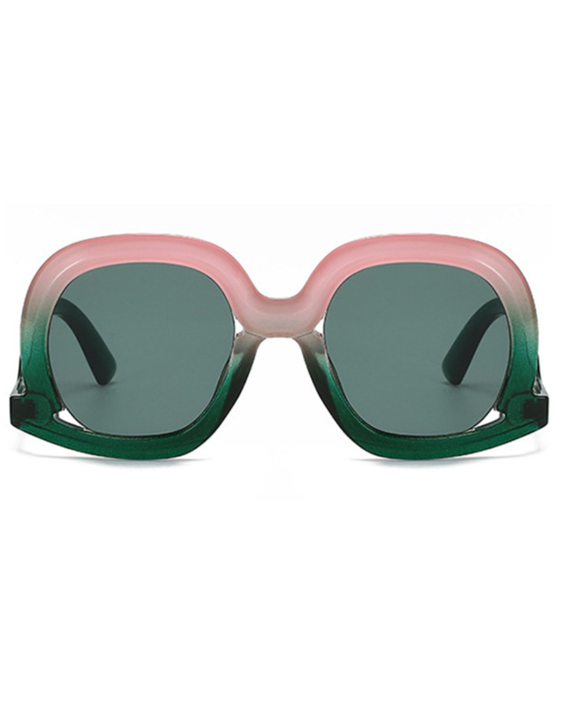 

1Pair Pastel Gradient Asymmetrical Fashion Sunglasses, Style1