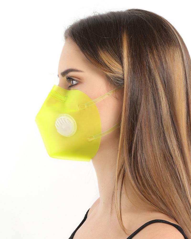 

Transparent Visualization Lip Language Anti-fog Protective Mask, Yellow