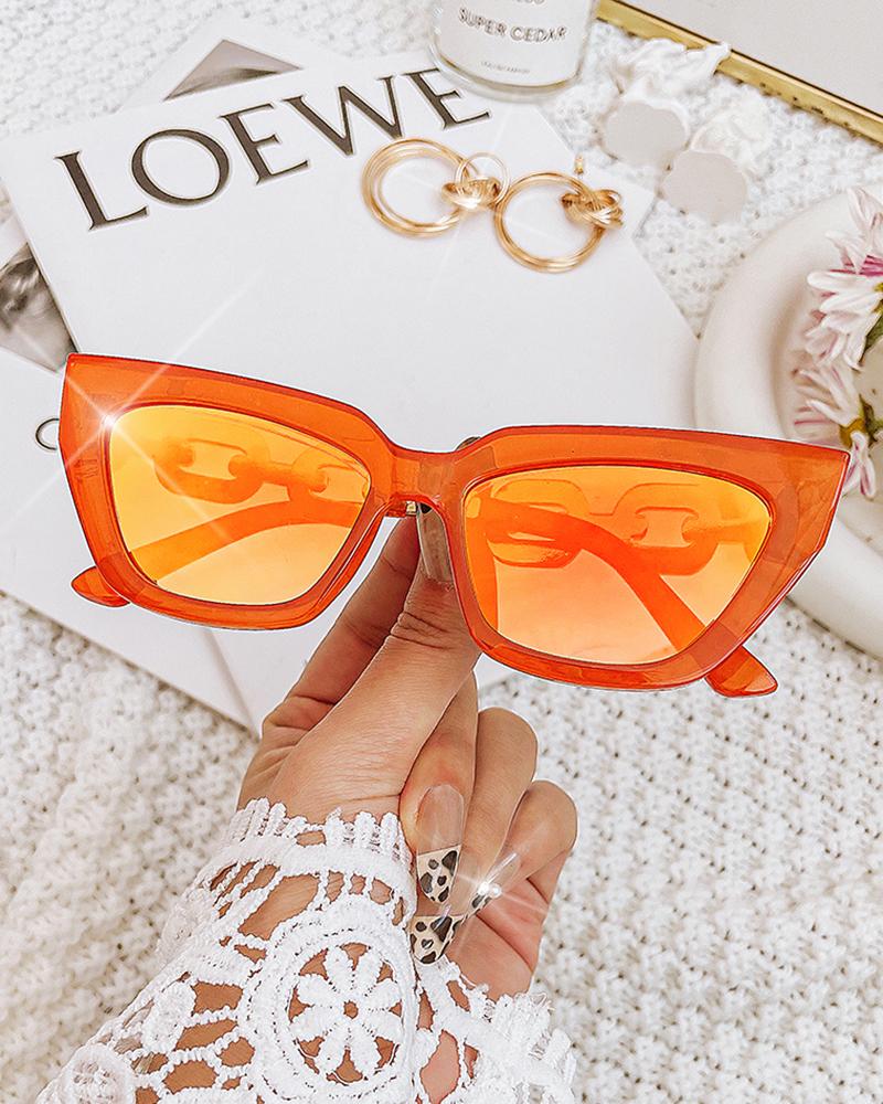 

1Pair Vintage Cat Eye Frame Trendy Tinted Sunglasses, Orange