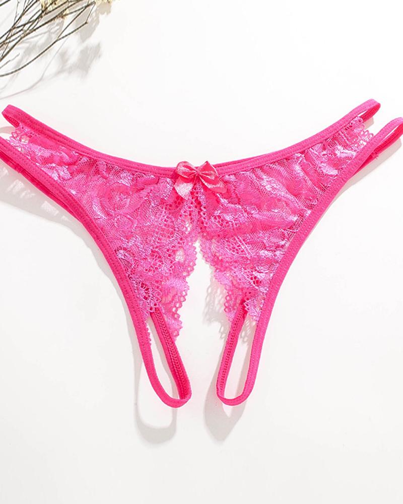 

Sexy Lace Skinny Thong Panties, Hot pink