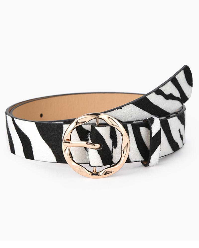 

Round Buckle Snakeskin Fashion Belt, Style4