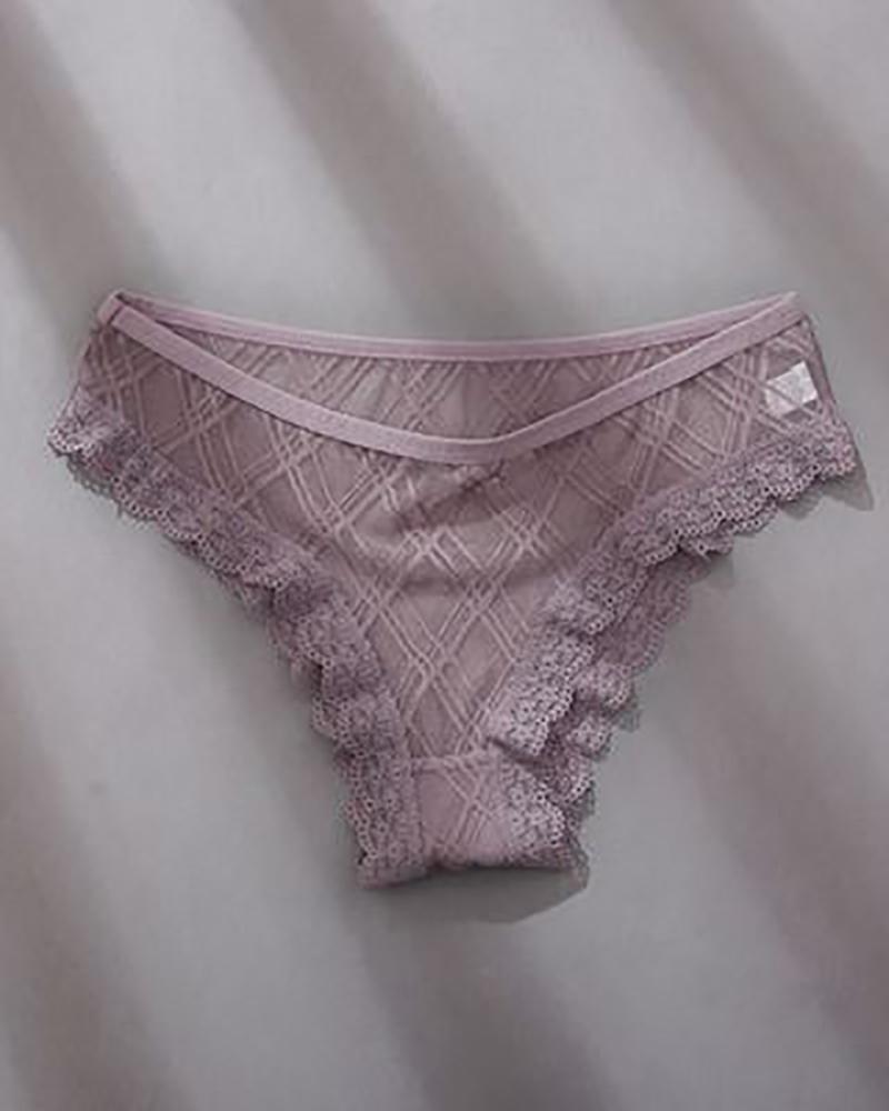 

Hollow Out Crochet Lace Skinny Panty, Purple