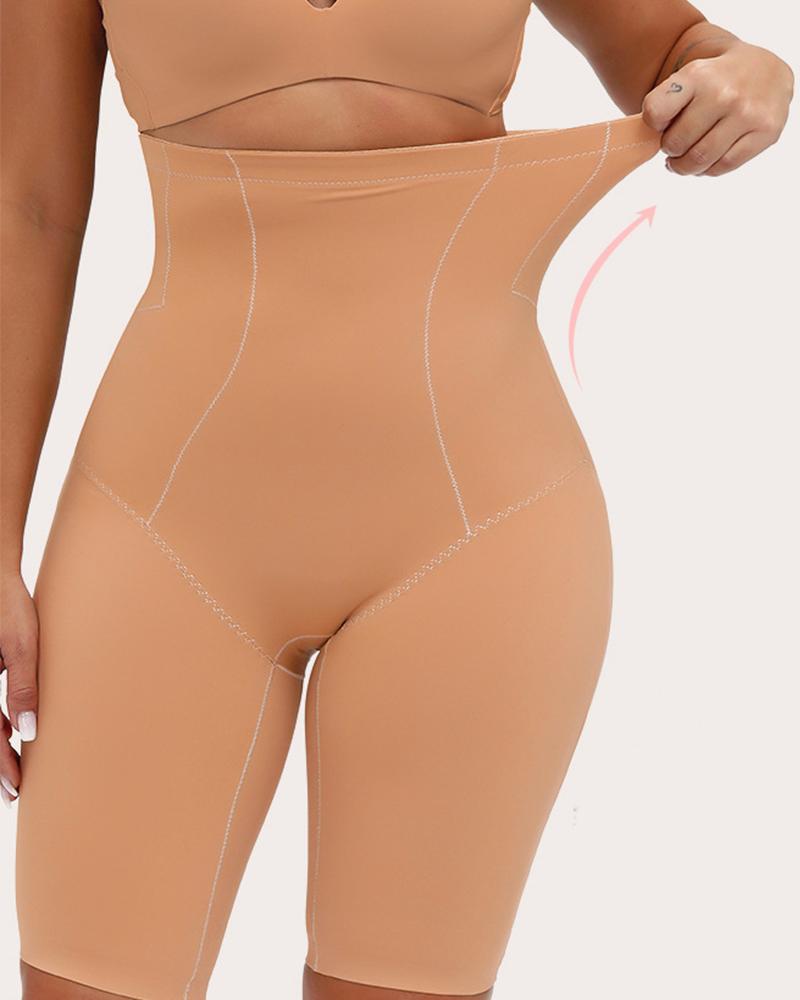 

High Waist Skinny Corset Short Pants, Nude