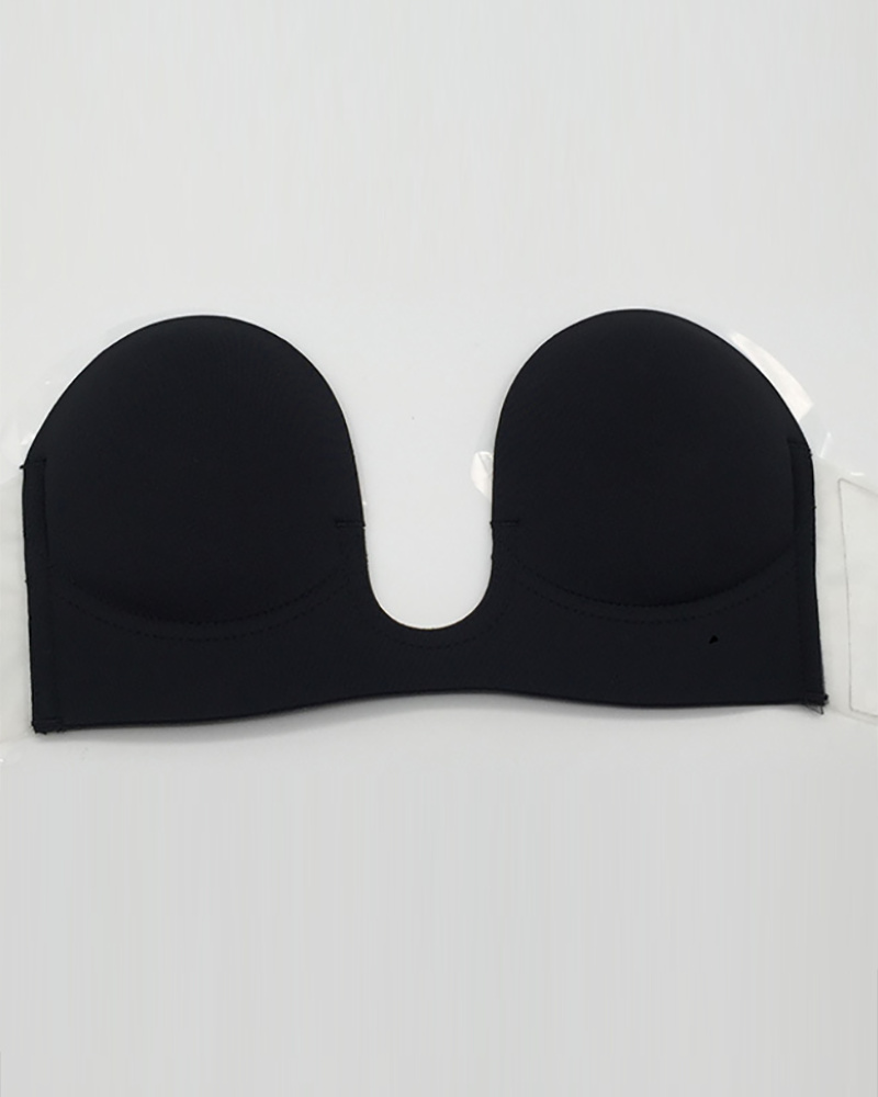 

Push Up Plunge Adhesive Bra Reusable Deep U-Shaped Sticky Breast Lifting Bra, Black