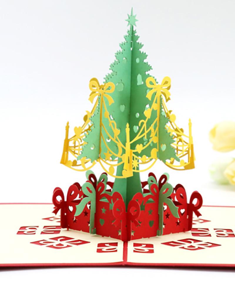 

3D Pop Up Christmas Tree Greeting Card With Envelope, Red