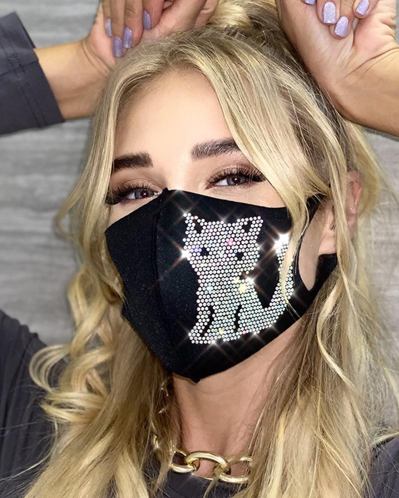 

Hot Drilling Cat Outdoors Face Mask, Black