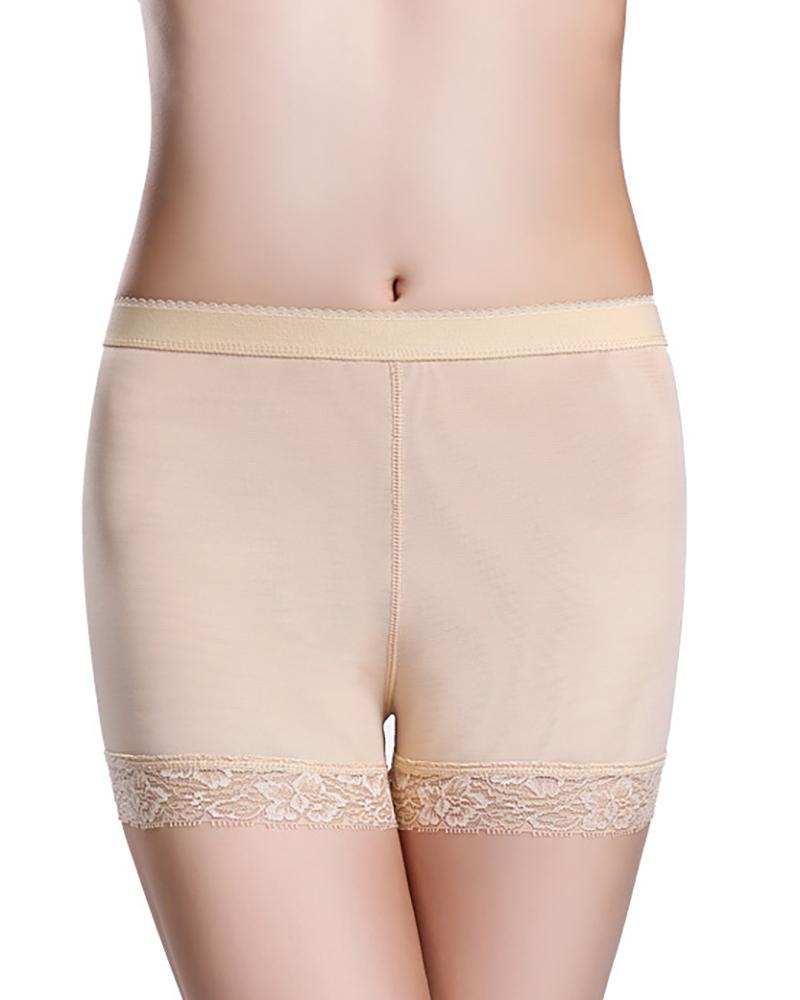 

Lace Trim Fake Hip Panty High Waist Breathable Slimming Butt Lifter Control Shaperwear, Nude