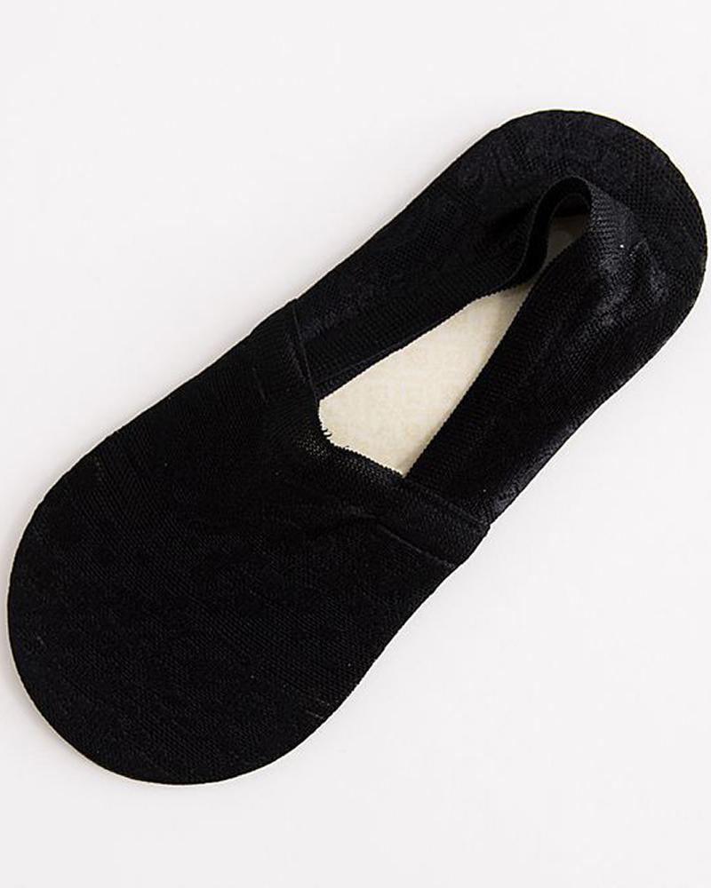 

Short Crochet Lace Non Slip Socks, Black