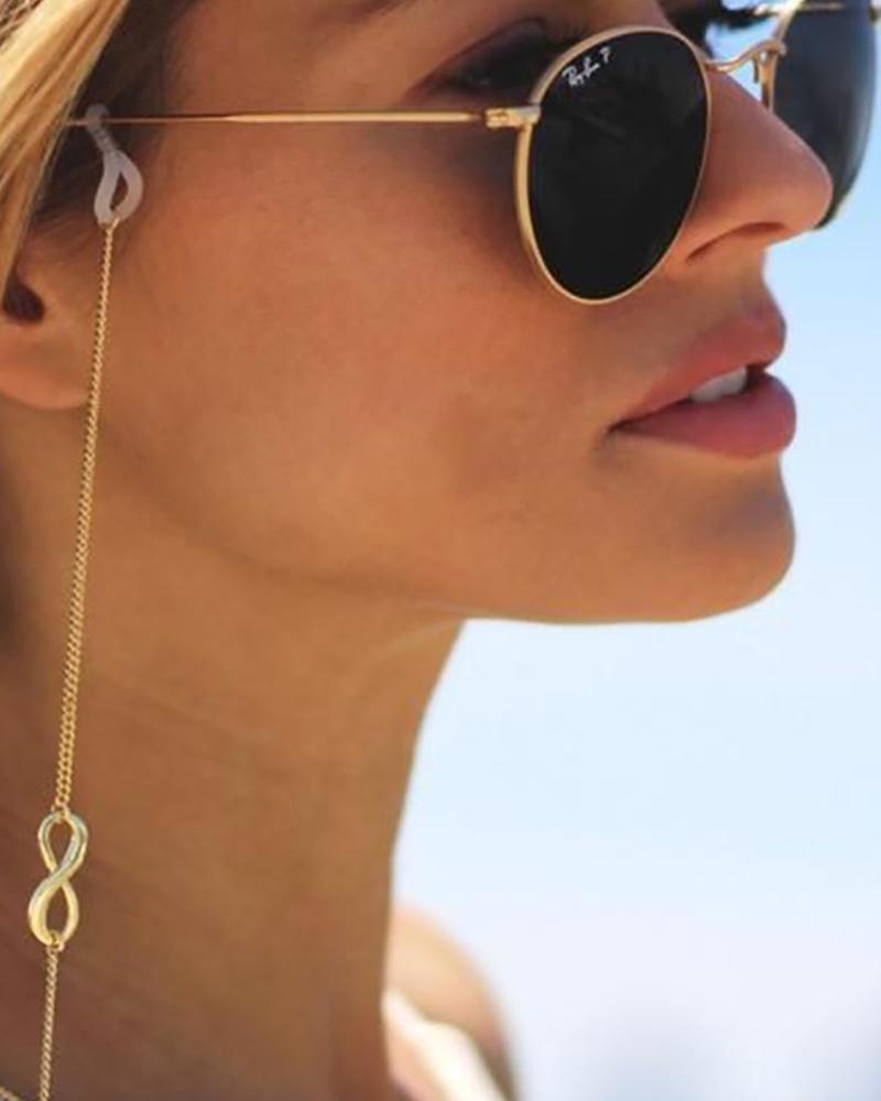 

Simple Letter Pattern Glasses Chain, Gold