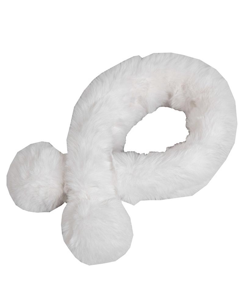 

1pc Warm Soft Fuzzy Wrap Around Loophole Scarf, White