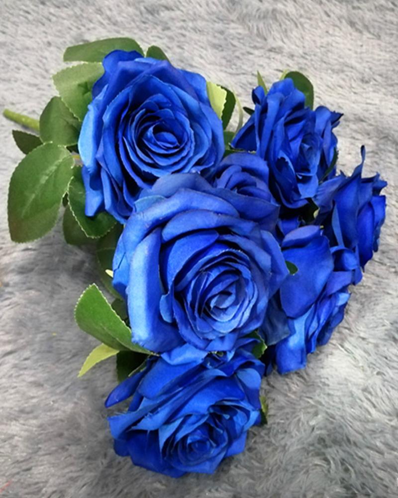 

Artificial Flowers Silk Roses Fake Bridal Wedding Bouquet for Home Garden Party Floral Decor 10 Pcs, Style1