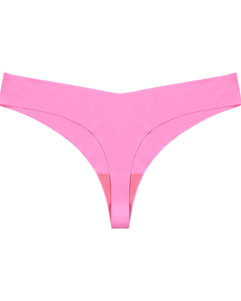 

Low Waist Skinny Solid Color Seamless Panties, Hot pink