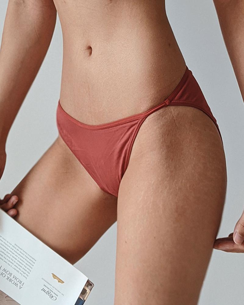 

Letter Print Skinny Low Waist Panties, Red