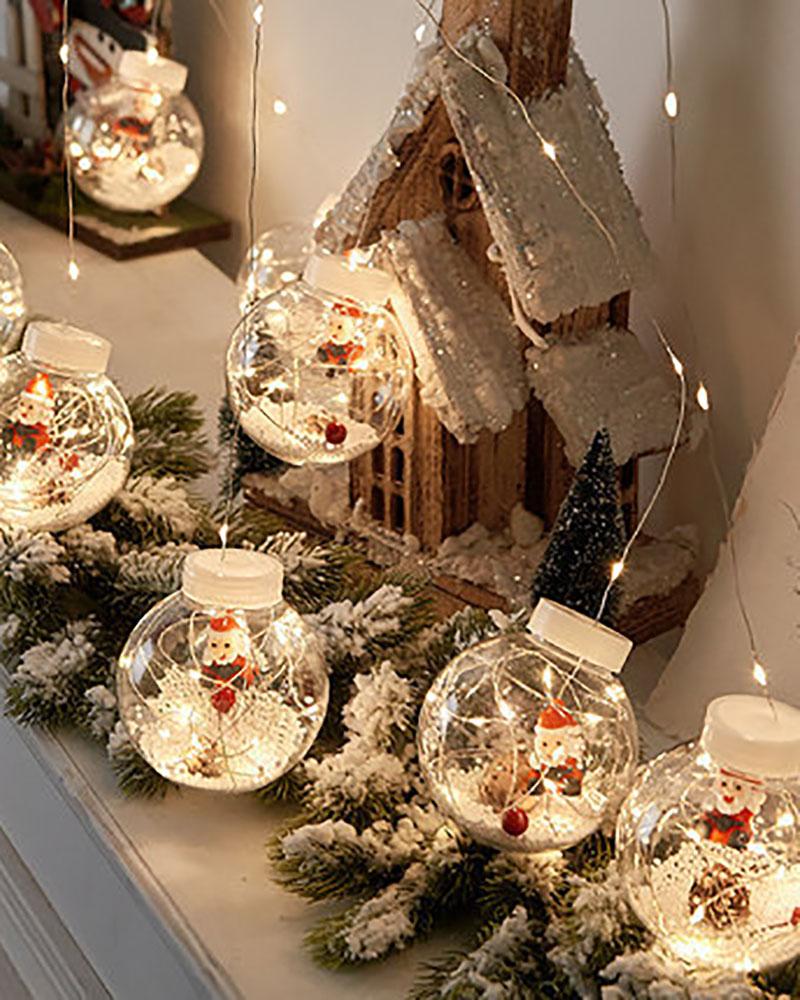 

Christmas Led String Light Santa Claus Wishing Ball Christmas Ornament Lights, Style1