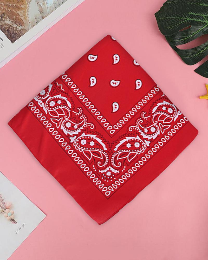 

12PCS Paisley Cowboy Bandanas Head Wrap, Red