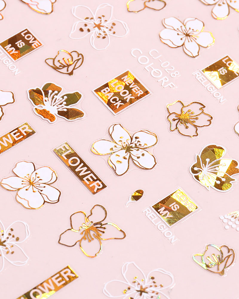 

1 Sheet Metallic Figure / Floral Pattern Nail Art Sticker, Style2