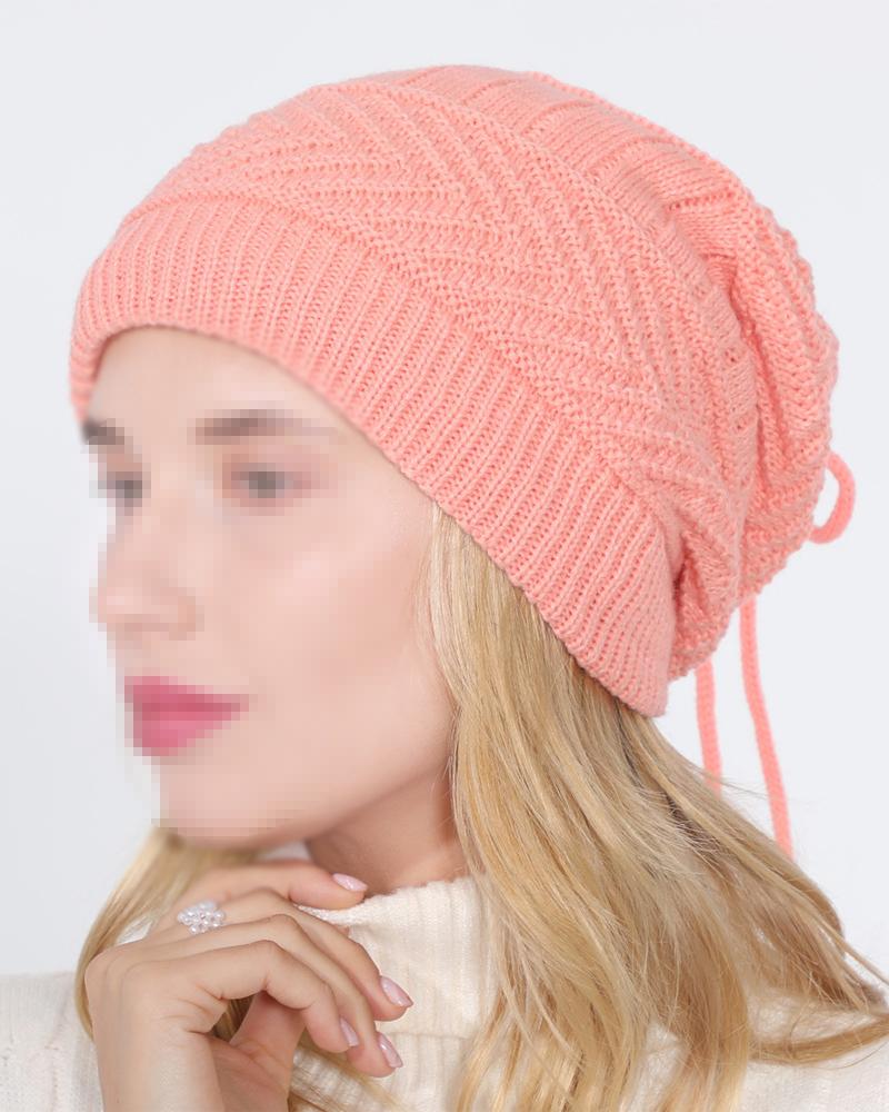 

1pc Multi-way Wear Warm Knit Beanie Hat Neck Warmer Scarf, Pink