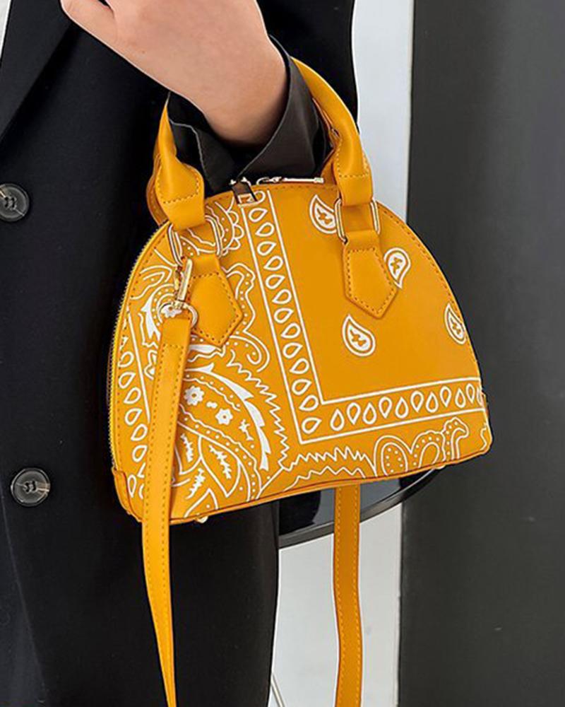 

Paisley Top Handle Vintage Handbag, Yellow