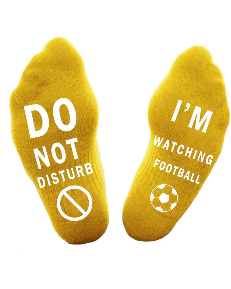

1Pair Letter Print Socks, Yellow