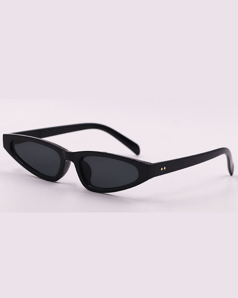 

1Pair Vintage Leopard Cat Eye Frame Tinted Mini Sunglasses, Black