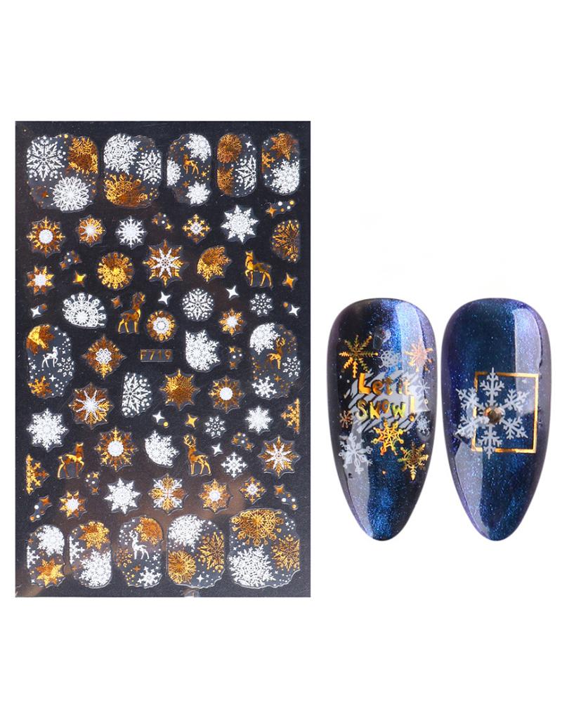 

1sheet Christmas Snowflake Pattern Nail Art Sticker, Style2