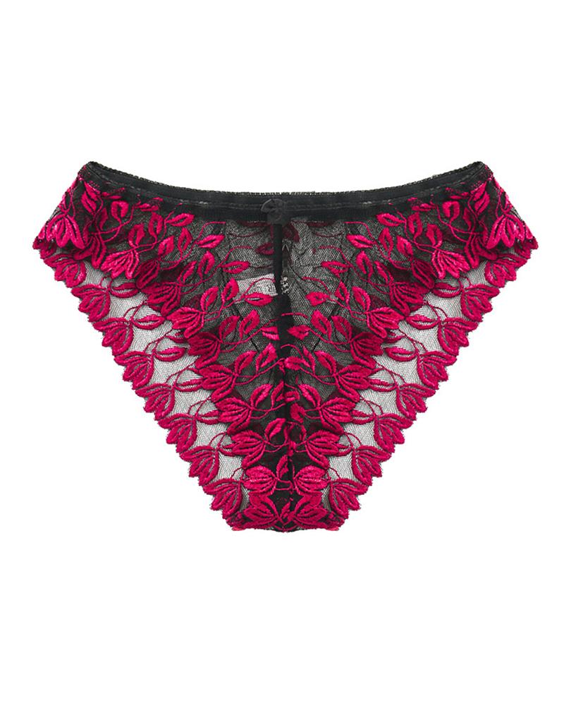 

Seeing Through Low Waist Lace Skinny Sexy Panties, Hot pink