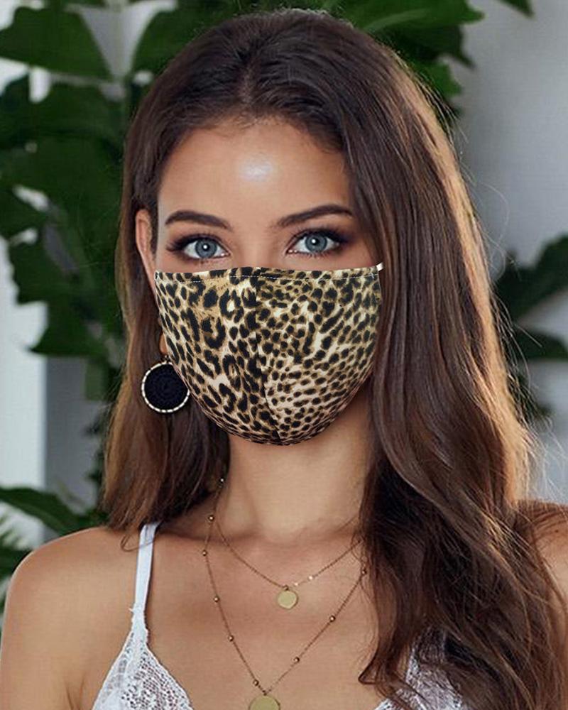 

Print Breathable Mouth Mask Washable And Reusable, Leopard