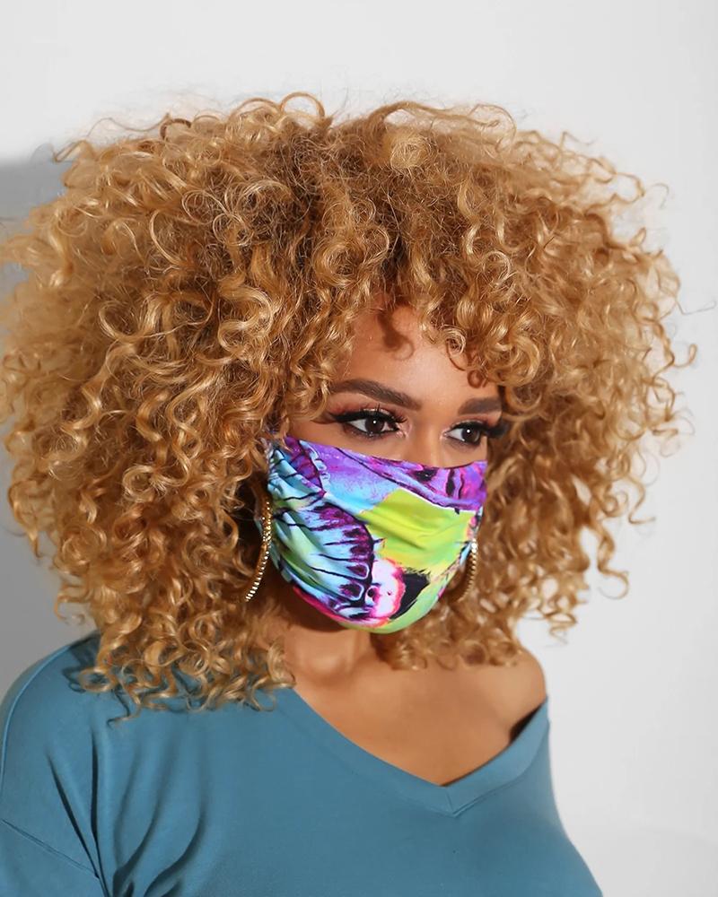 

Butterfly Print Breathable Mouth M .a. s. k Washable And Reusable, Blue
