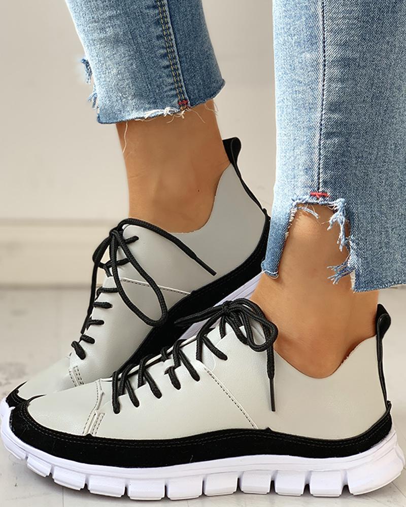 

Lace-Up Suede Insert Sneakers, Gray