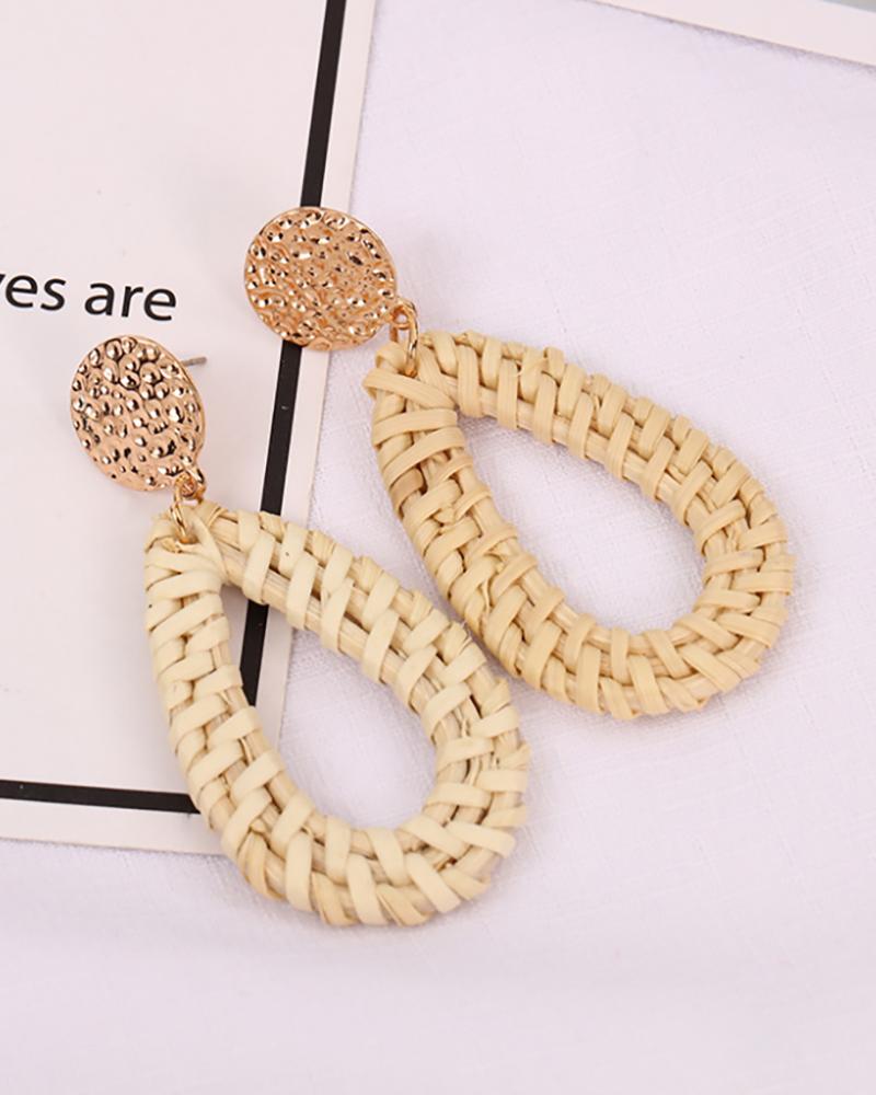 

1Pair Geo Shaped Braided Drop Earrings, Style3