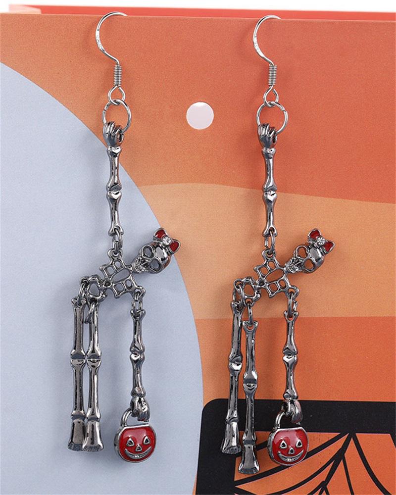 1Pair Halloween Skeleton Drop Earrings