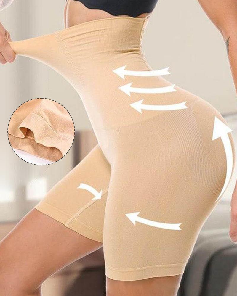 

Short gainant taille haute sans couture pour contrôle du ventre, sous-vêtement gainant pour rehausser les fesses, Apricot